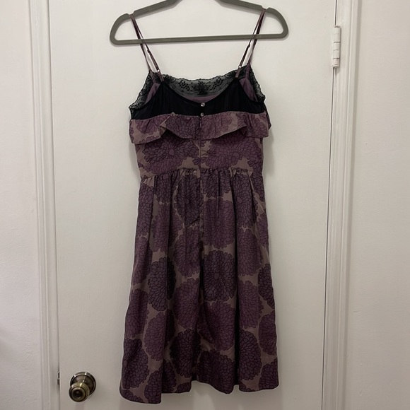Anthropologie Lil Purple and Black Floral Dress, 2 - Picture 3 of 5